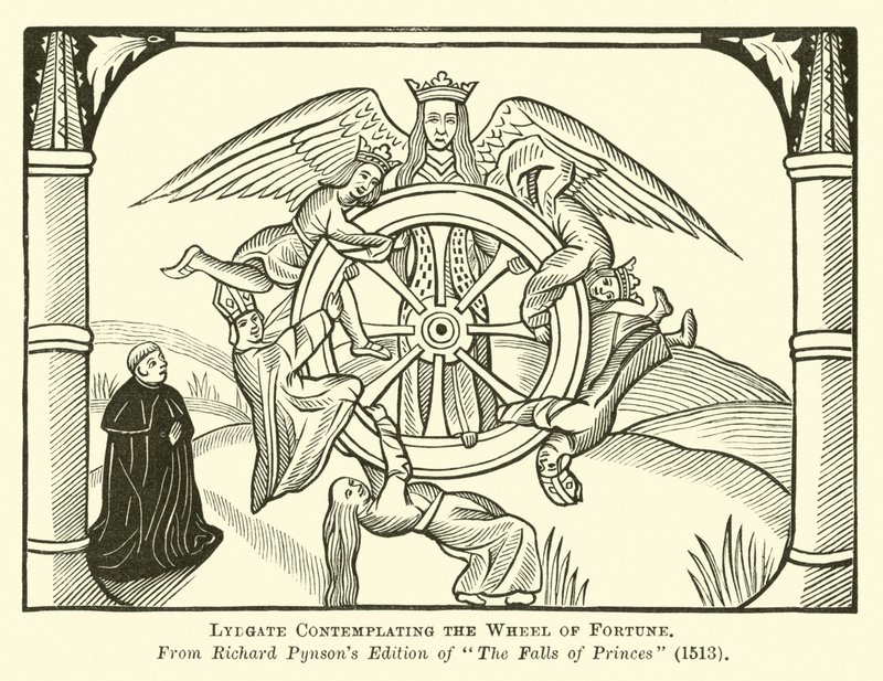 Lydgate Contemplating the Wheel of Fortune by English School