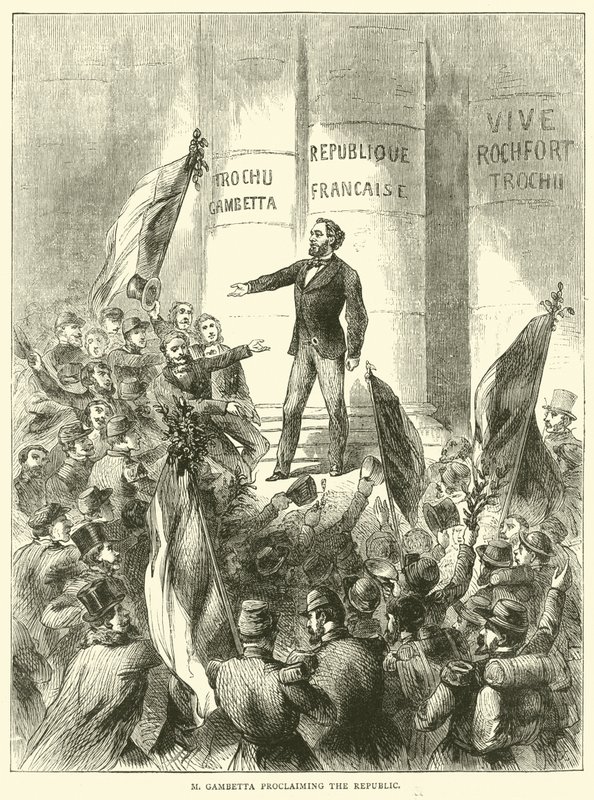 M Gambetta proclaiming the Republic, September 1870 by English School
