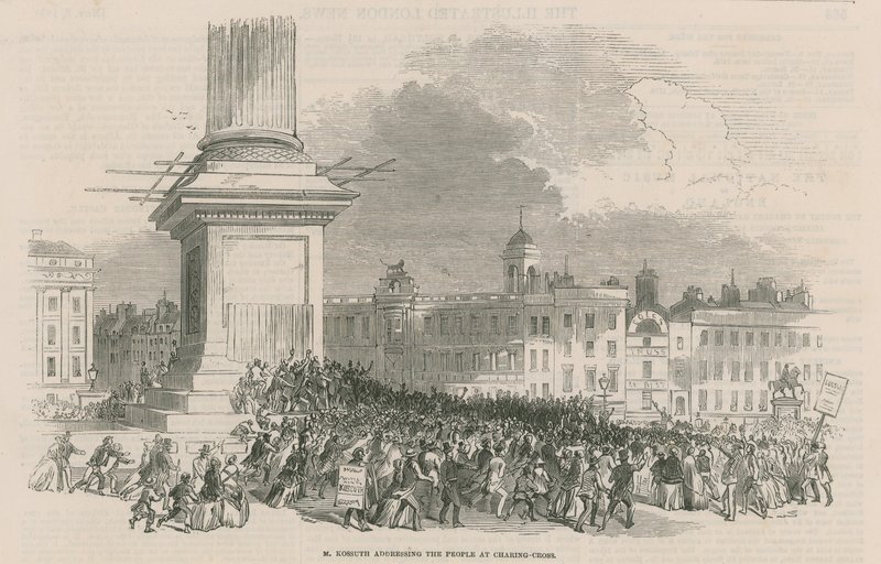 M. Kossuth Addressing the People at Charing Cross by English School