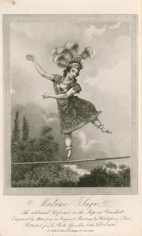 Madame Saqui, the Celebrated Performer on the Rope at Vauxhall Gardens, London by English School
