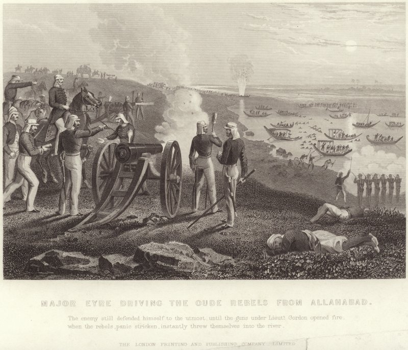 Major Eyre Driving the Oude Rebels from Allahabrad by English School