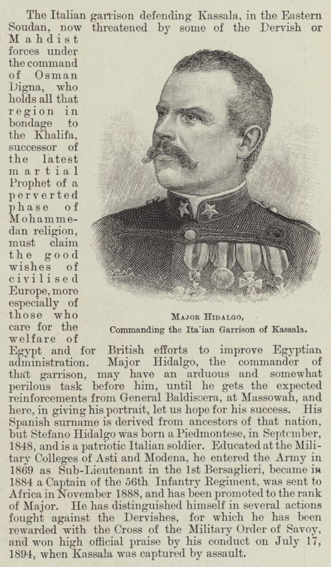 Major Hidalgo, Commanding the Italian Garrison of Kassala by English School
