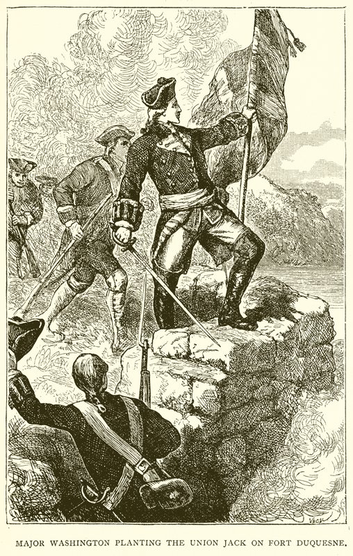 Major Washington Planting the Union Jack on Fort Duquesne by English School