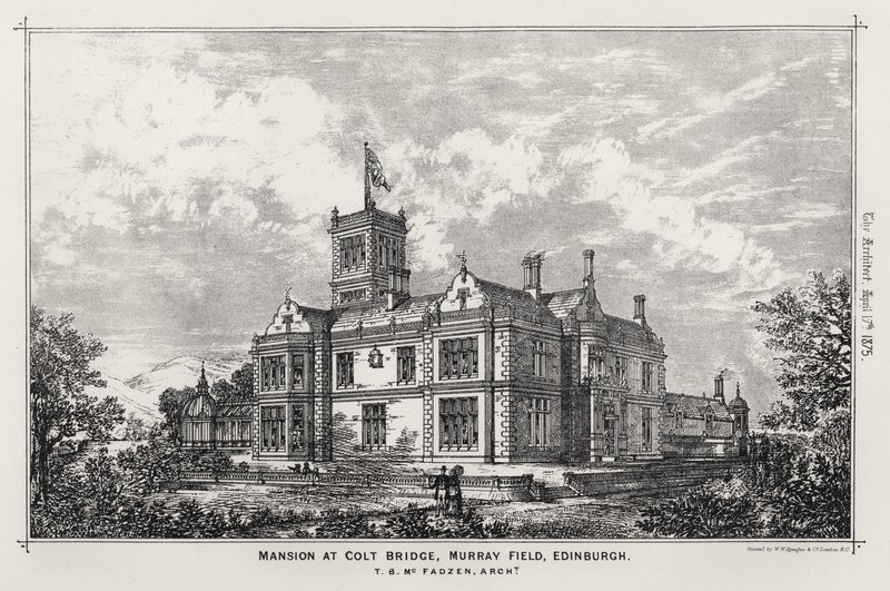 Mansion at Colt Bridge, Murray Field, Edinburgh by English School