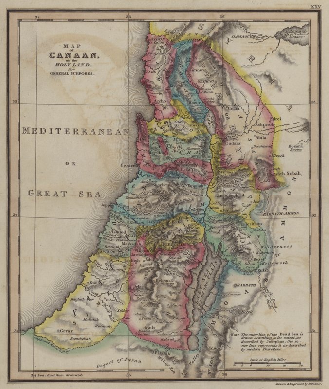 Map of Canaan of the Holy Land for General Purposes by English School
