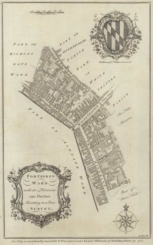 Map of Portsoken Ward, London by English School