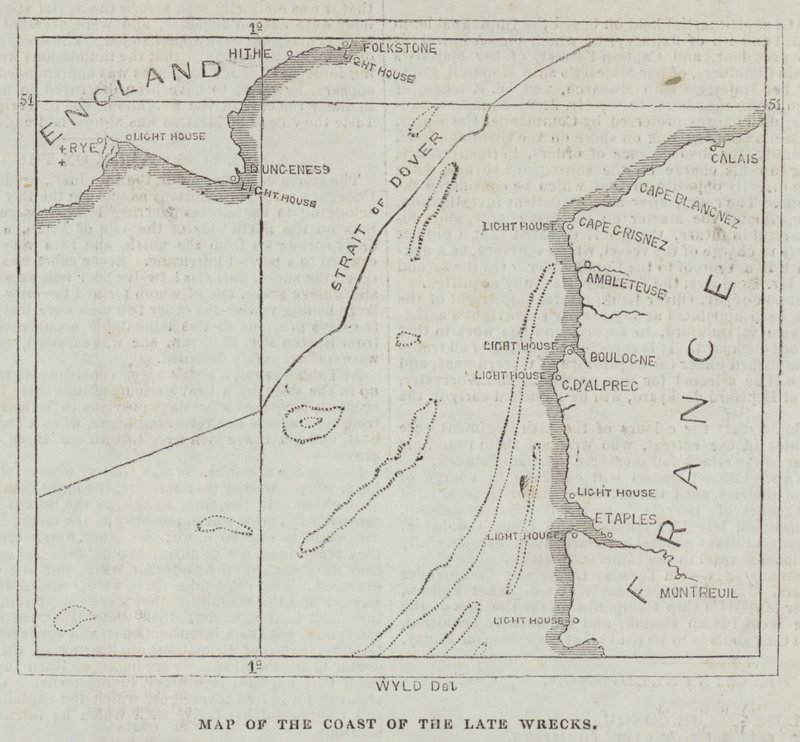 Map of the Coast of the Late Wrecks by English School