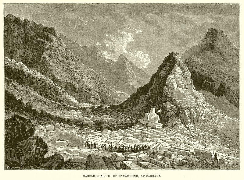 Marble Quarries of Ravaccione, at Carrara by English School