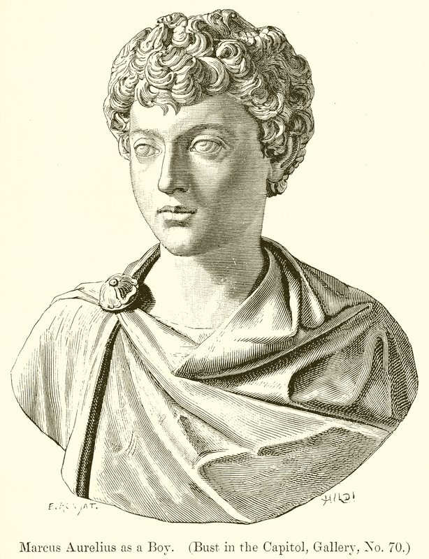 Marcus Aurelius as a Boy (Bust in the Capitol, Gallery, No. 70) by English School