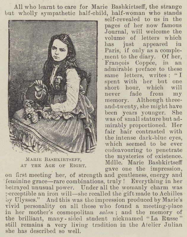 Marie Bashkirtseff, at the Age of Eight by English School