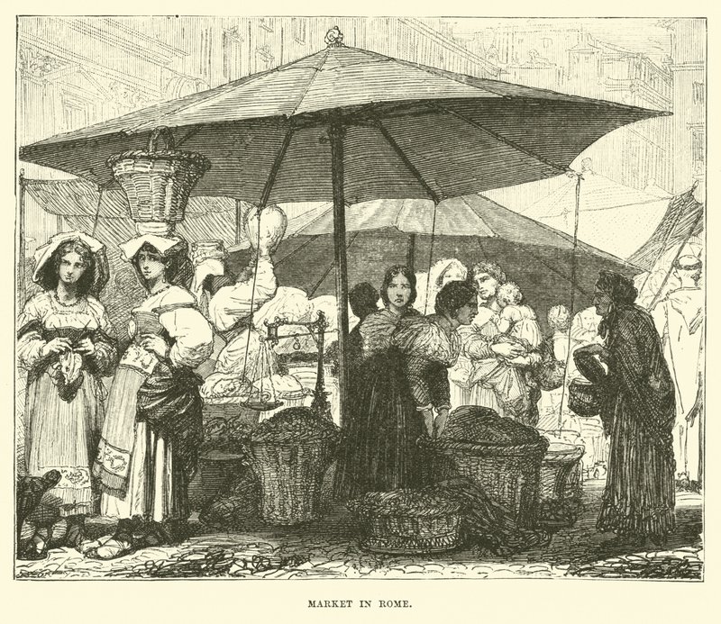 Market in Rome by English School