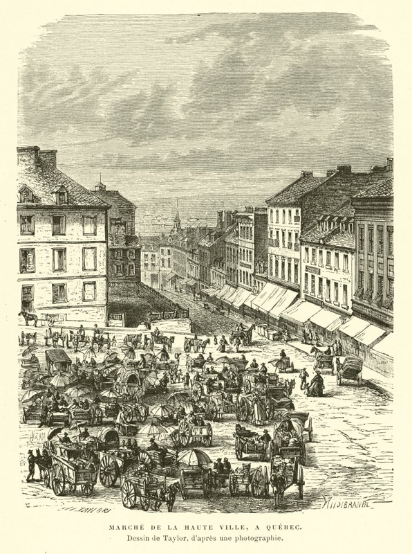 Market of the Upper Town, Quebec City, Canada by English School