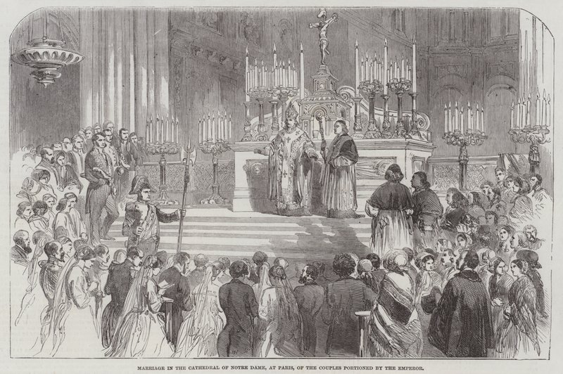 Marriage in the Cathedral of Notre Dame, at Paris, of the Couples portioned by the Emperor by English School