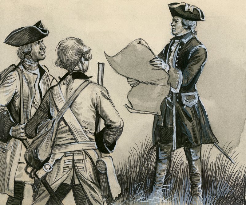Marshal de Saxe with French infantry by English School
