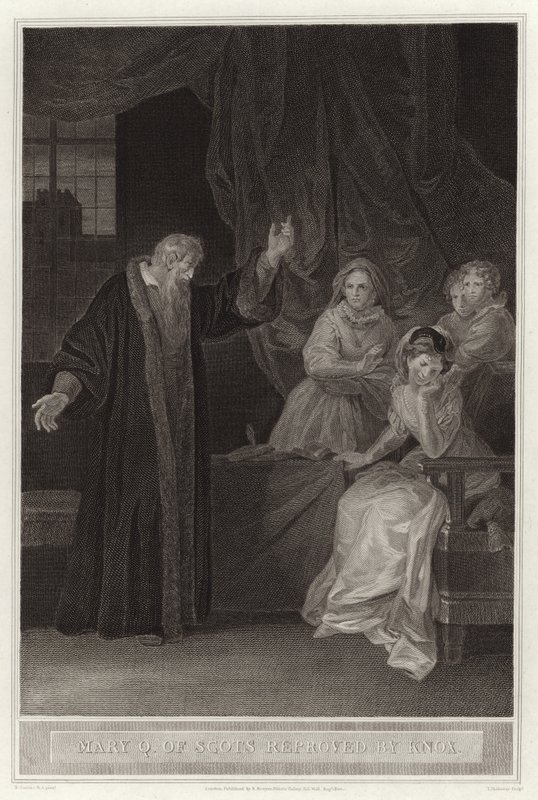 Mary, Queen of Scots, reproved by Knox by English School