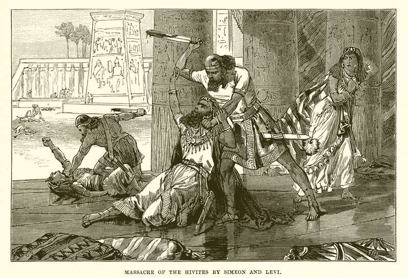 Massacre of the Hivites by Simeon and Levi by English School