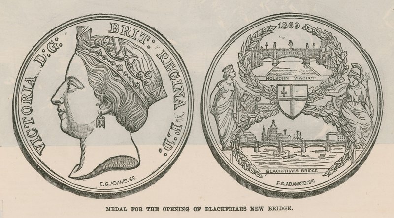 Medal for the opening of Blackfriars new bridge, London by English School