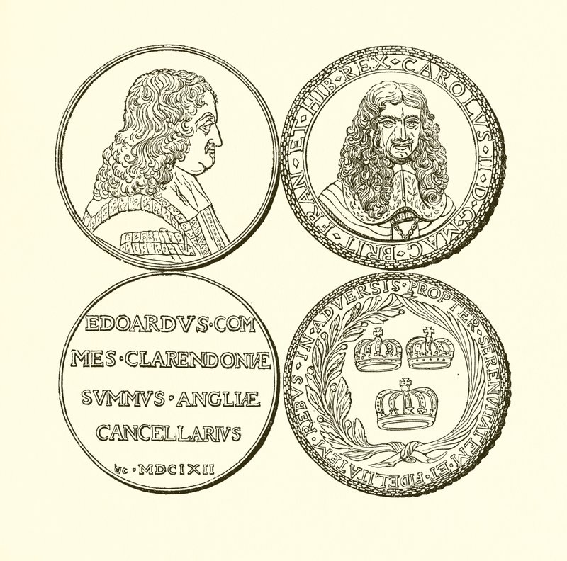 Medal of Clarendon and Medal in Commemoration of the Restoration by English School