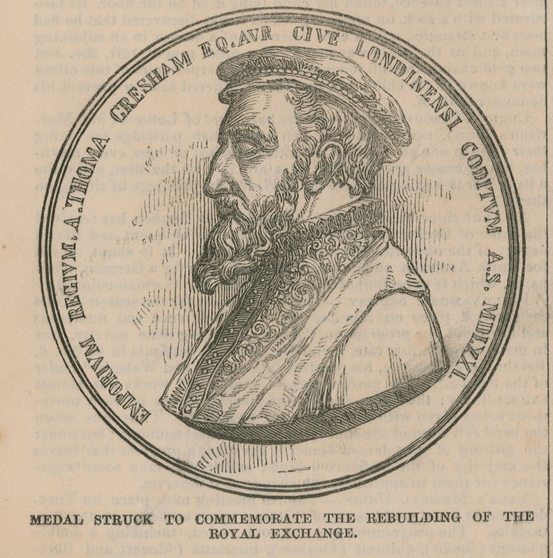 Medal Struck to Commemorate the Rebuilding of the Royal Exchange by English School