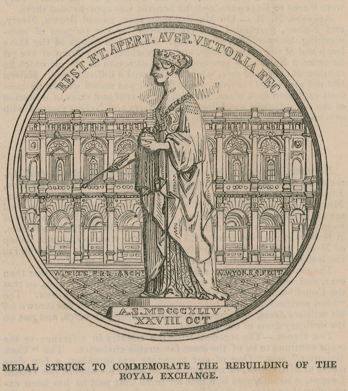 Medal Struck to Commemorate the Rebuilding of the Royal Exchange by English School