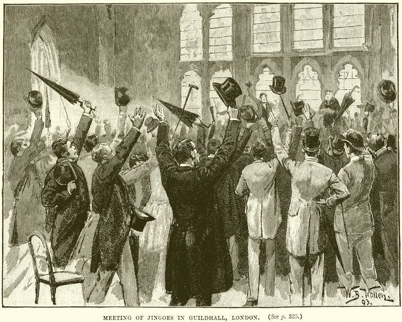 Meeting of Jingoes in Guildhall, London by English School