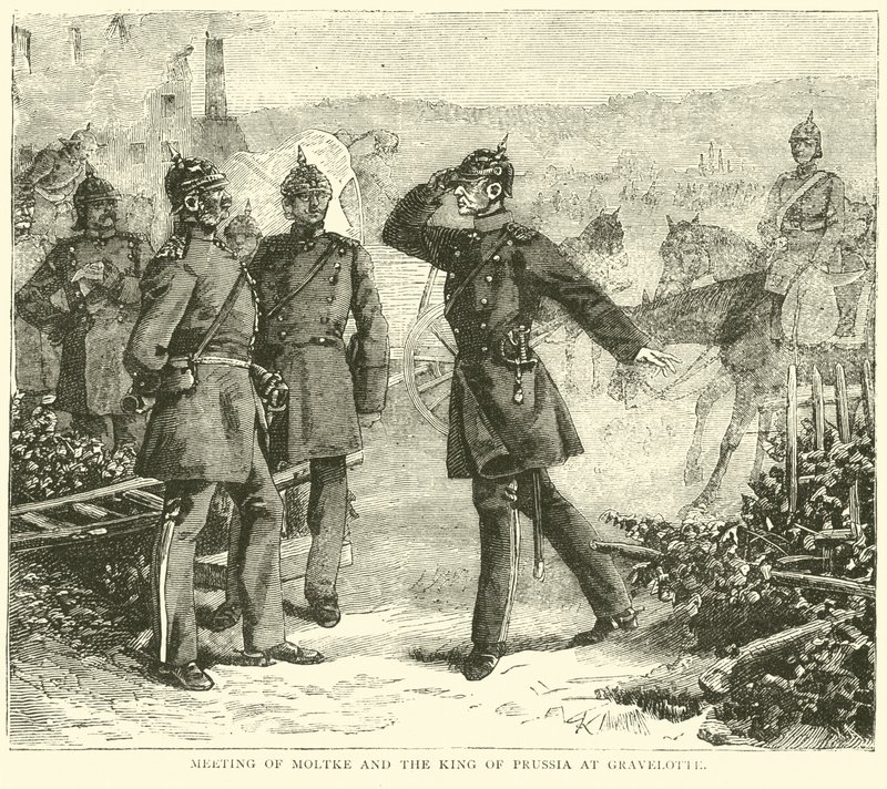 Meeting of Moltke and the King of Prussia at Gravelotte, August 1870 by English School