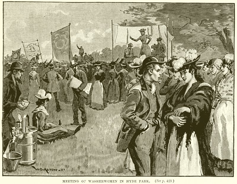 Meeting of Washerwomen in Hyde Park by English School