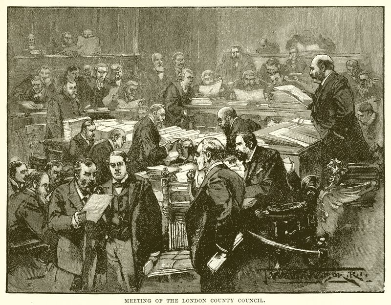 Meeting of the London County Council by English School