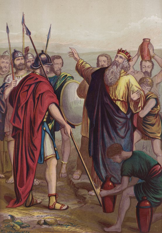 Melchizedek Blesses Abram by English School