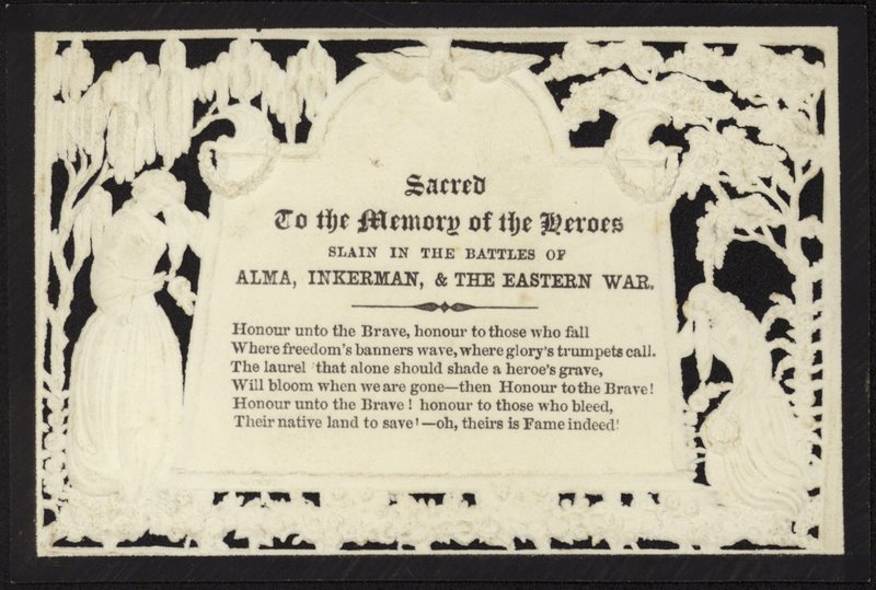 Memorial Card to the Memory of the Heroes Slain in War by English School