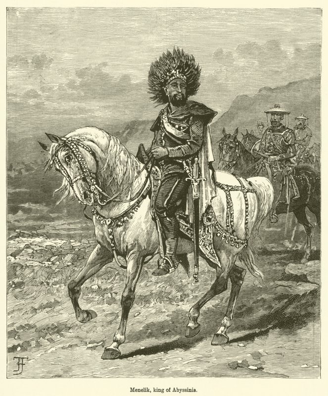 Menelik, King of Abyssinia by English School
