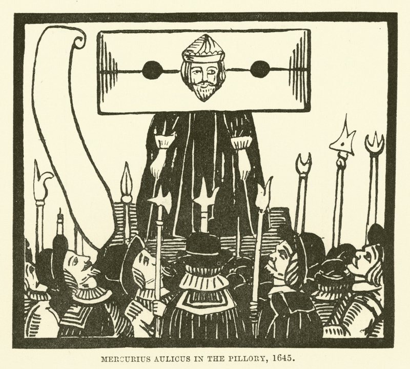 Mercurius Aulicus in the pillory, 1645 by English School