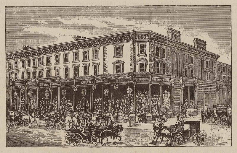 Messrs Green and Edwards, Drapers, Outfitters, etc, 2, 4, 6, 8 and 14, Circus Road, St John