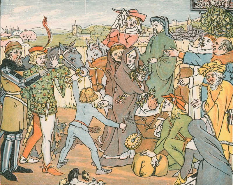 Mine Host assembling the Canterbury pilgrims by English School