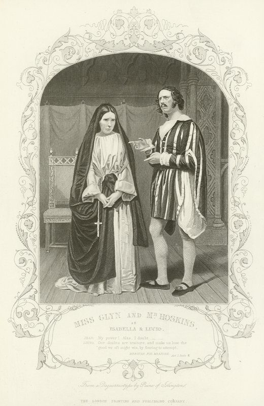 Miss Glyn and Mr Hoskins as Isabella and Lucio, Measure for Measure by English School