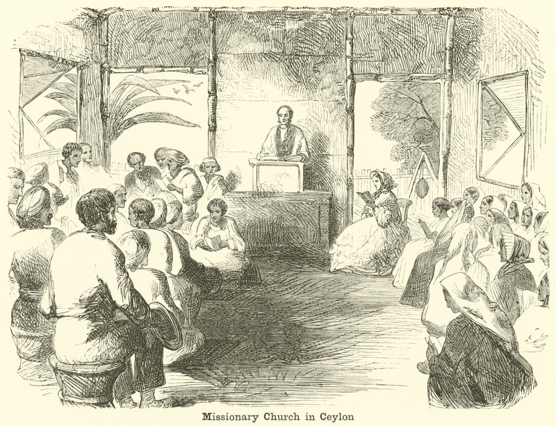Missionary Church in Ceylon by English School