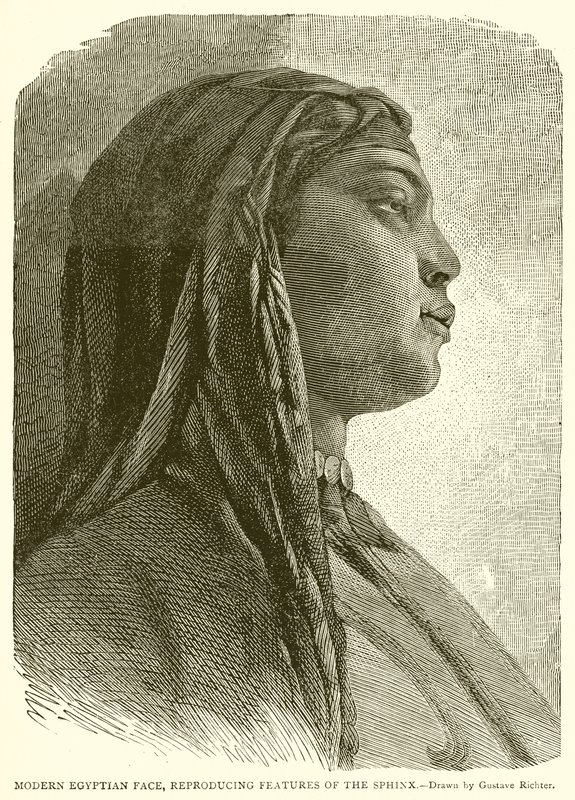 Modern Egyptian Face, Reproducing Features of the Sphinx by English School
