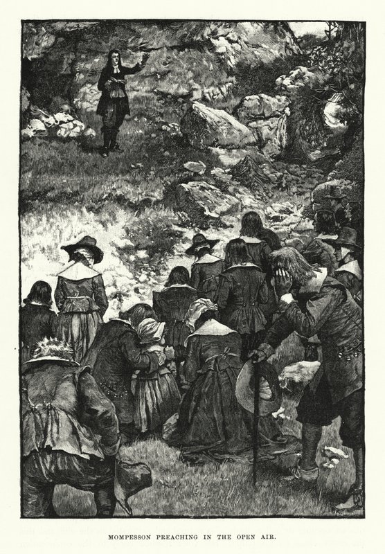 Mompesson preaching in the open air by English School
