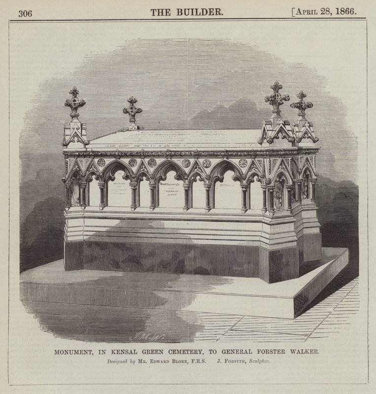 Monument, in Kensal Green Cemetery, to General Forster Walker, Designed by Mr Edward Blore, FRS by English School