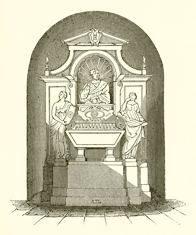 Monument of Galileo in the Church of Santa Croce at Florence by English School