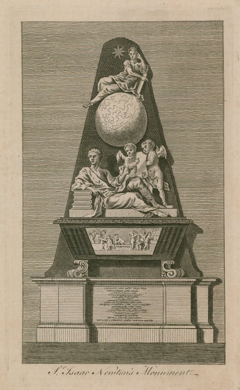 Monument of Sir Isaac Newton in Westminster Abbey by English School