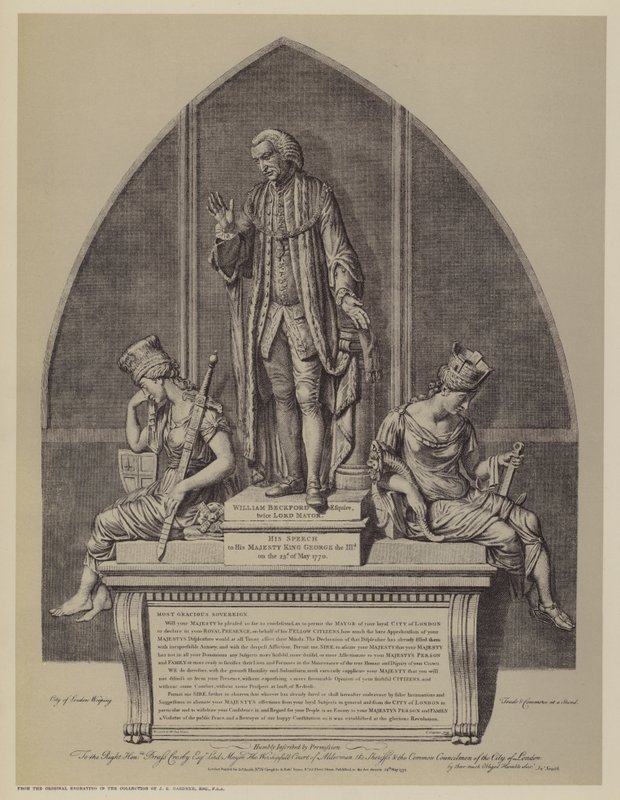 Monument to William Beckford, twice Lord Mayor of London, by John Francis Moore, Guildhall, City of London by English School