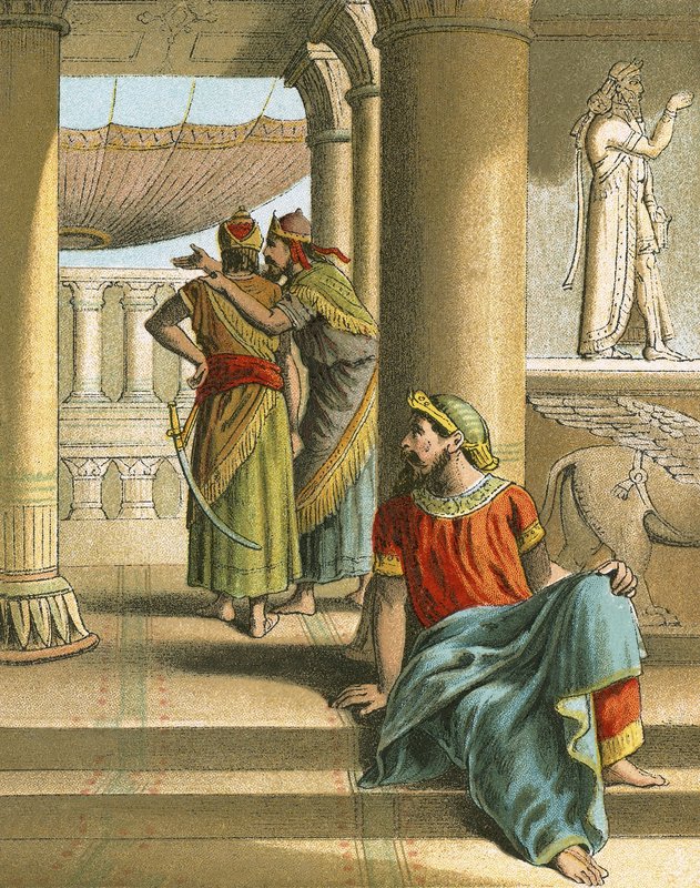 Mordecai Discovers the Treachery of Bigthan and Teresh by English School