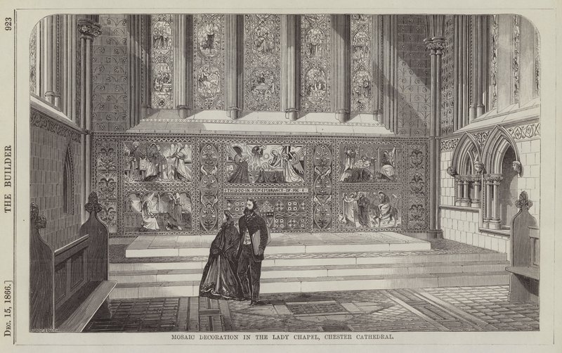 Mosaic Decoration in the Lady Chapel, Chester Cathedral (engraving) by English School
