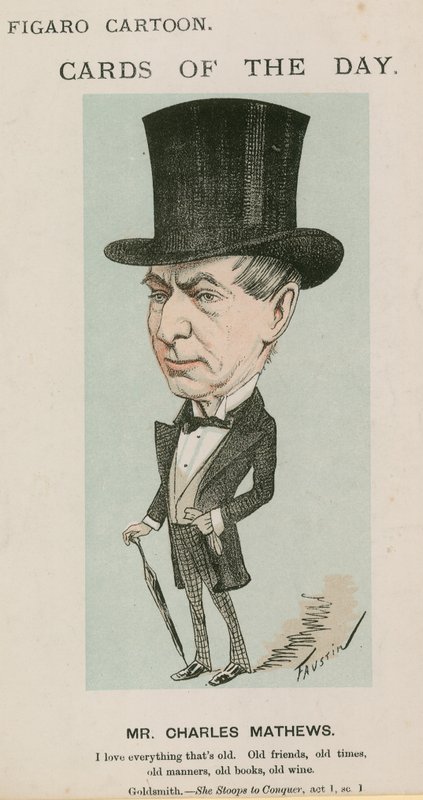 Mr Charles Mathews, cartoon by English School