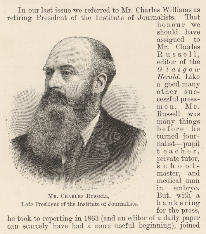 Mr Charles Russell, Late President of the Institute of Journalists by English School