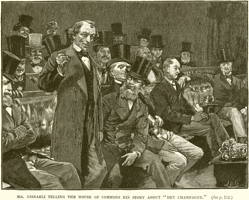 Mr. Disraeli telling the House of Commons his Story about Dry Champagne by English School