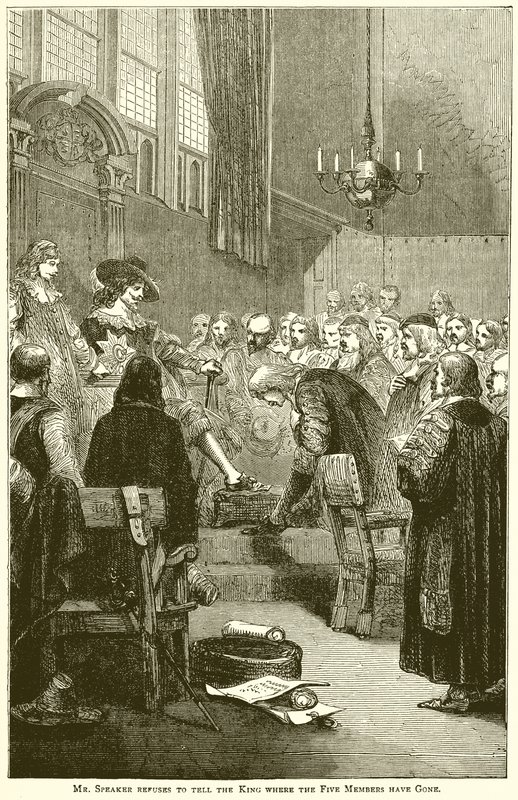 Mr. Speaker Refuses to Tell the King Where the Five Members Have Gone by English School