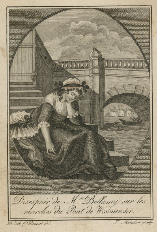 Mrs Bellamy in Despair on the Steps of Westminster Bridge by English School
