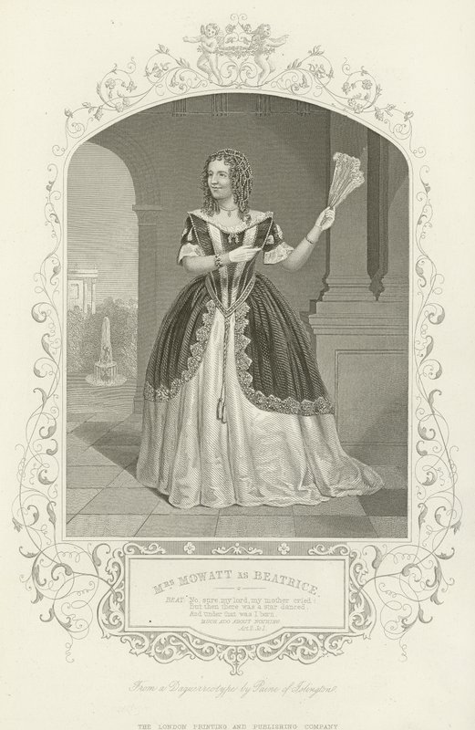 Mrs Mowatt as Beatrice, Much Ado About Nothing, Act II, Scene I by English School